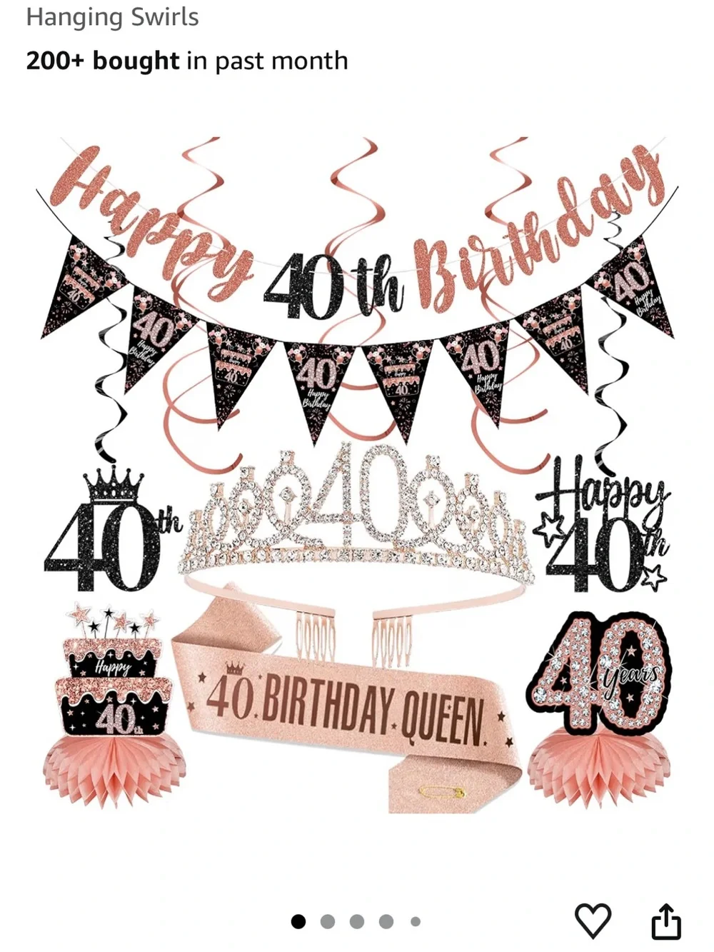 40th Birthday Party Decorations Kit - plus Paper Goods